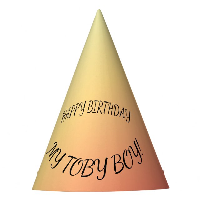 Gorro De Fiesta Diseño de cumpleaños de mascota con gradiente de p (Anverso)