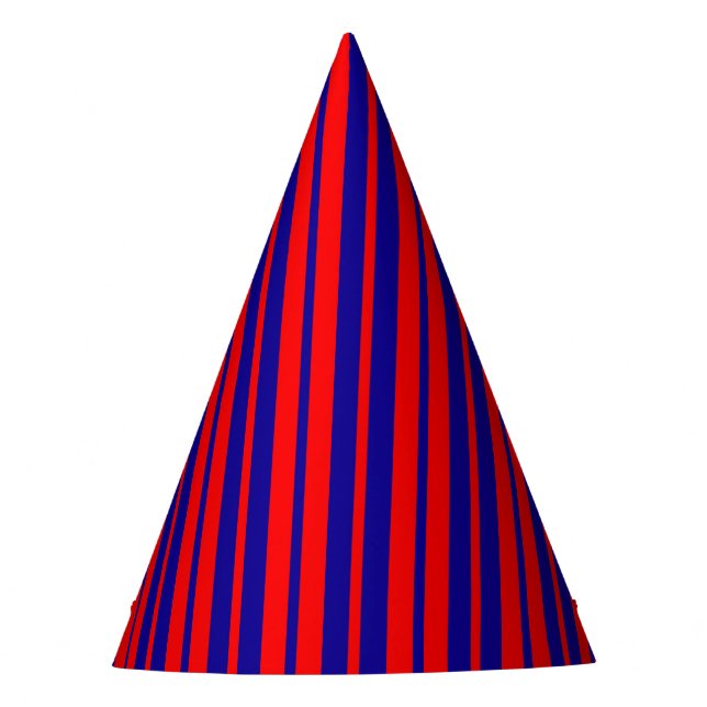 Gorro De Fiesta Diseño de franjas rojas y azules (Anverso)