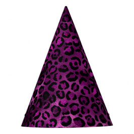 Gorro De Fiesta Diseño de la serie Leopardo púrpura y dorado 3