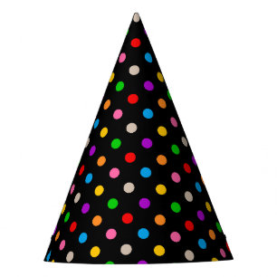 Gorro De Fiesta Diseño de lunares de arcoíris colorido negro