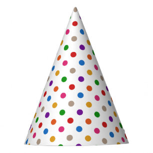 Gorro De Fiesta Diseño de lunares de arcoíris coloridos blancos