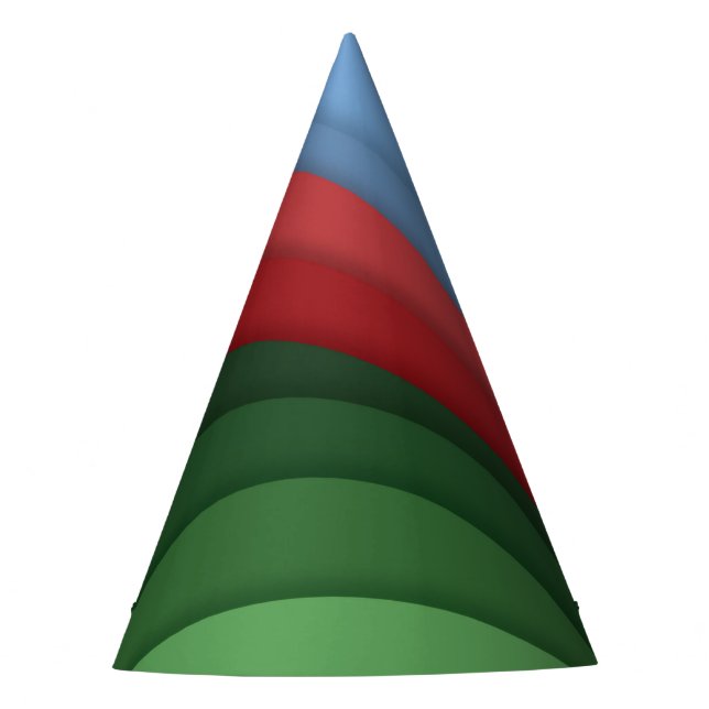 Gorro De Fiesta Diseño de ola azul rojo verde (Anverso)