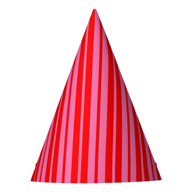 Gorro De Fiesta Diseño de patrones de rayas estilizadas rosadas (Anverso)