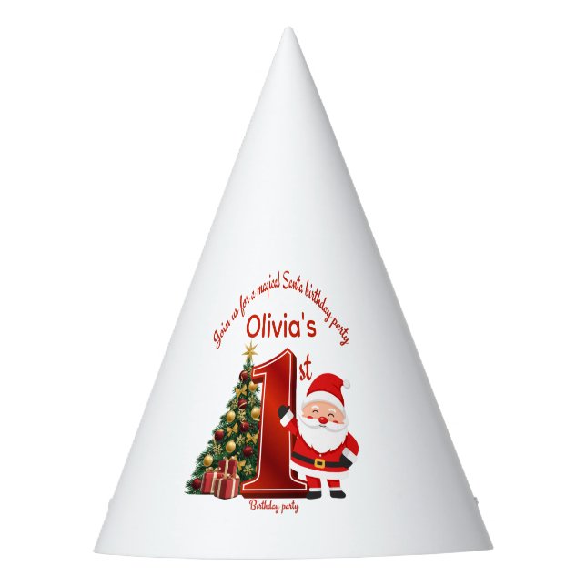 Gorro De Fiesta Diseño mágico de cumpleaños de Santa para niños (Anverso)