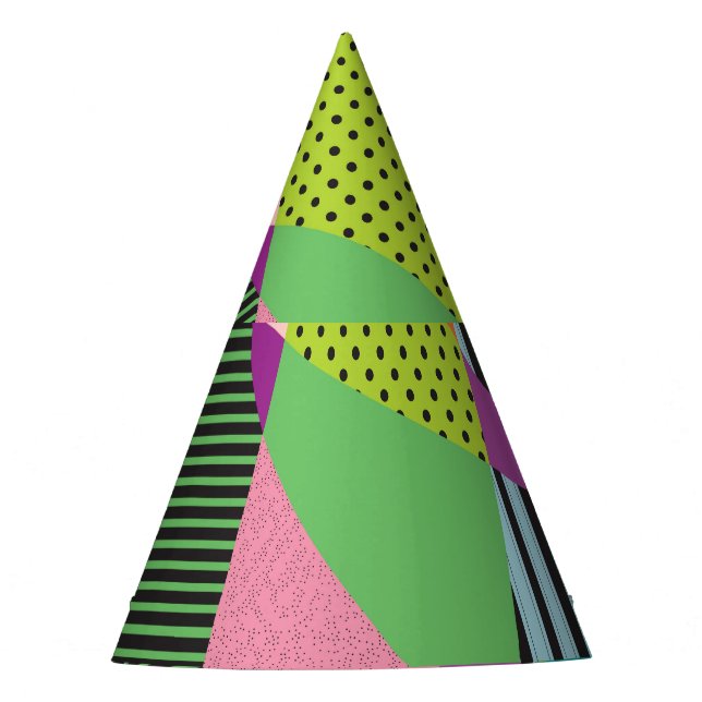 Gorro De Fiesta Diseño moderno de marco Memphis creativo (Anverso)
