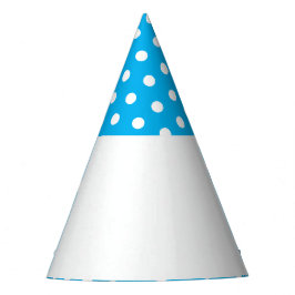Gorro De Fiesta Divertido Bloque de Color Azul Cielo con Bordes Su