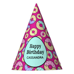 Gorro De Fiesta Divertido lindo Colorido Sprinkle Donut Pattern Ma