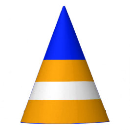 Gorro De Fiesta Diviértete Azul Vivo Top Naranja Dorado Rayas Blan