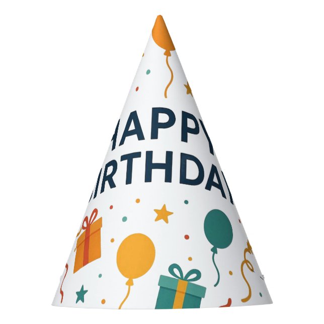 Gorro De Fiesta Diviértete Cumpleaños Globo y Regalos (Anverso)