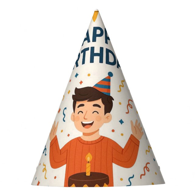 Gorro De Fiesta Diviértete Feliz Cumpleaños Niño Globo (Anverso)