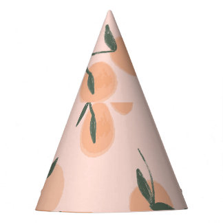 Gorro De Fiesta Doodle Art: Patrón de cosecha de cerezos Naranjas