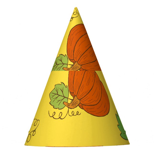 Gorro De Fiesta Doodle de calabaza: Mano sin soldadura (Anverso)