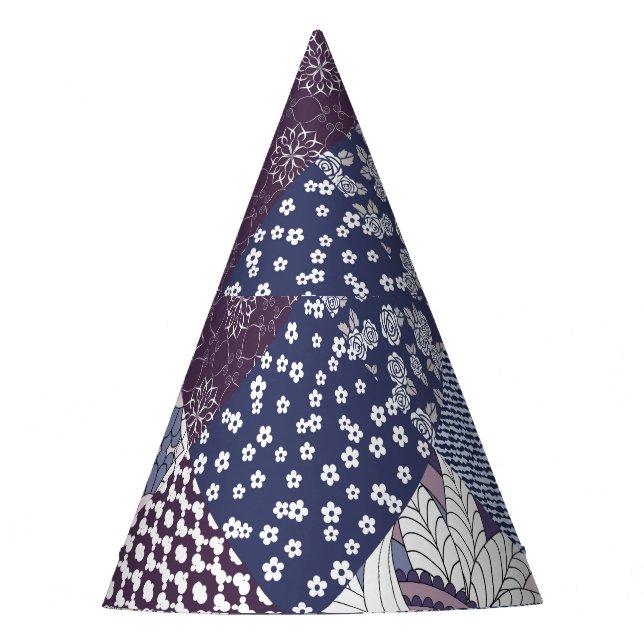 Gorro De Fiesta Doodle De Patchwork: Viejo Boho Seamless. (Anverso)