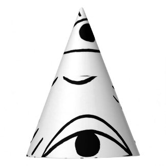 Gorro De Fiesta Doodle eye, patrón creativo sin costuras.