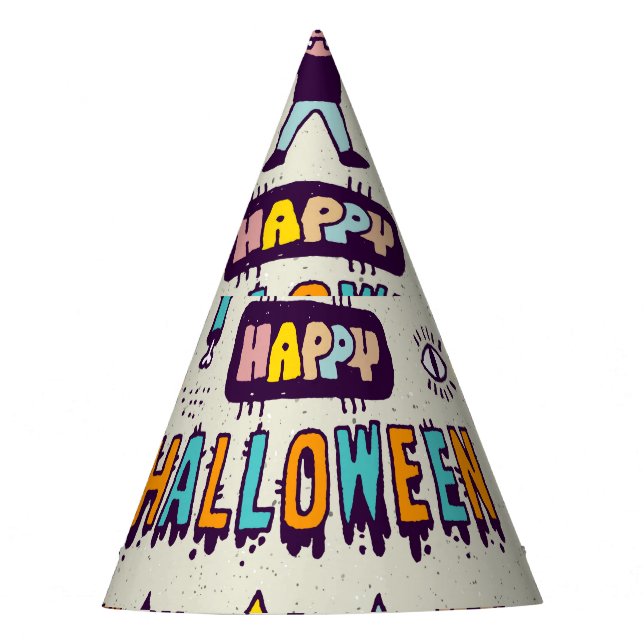 Gorro De Fiesta Doodles de Halloween, conjunto impecable personali (Anverso)