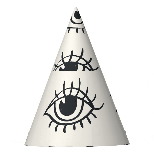 Gorro De Fiesta Doodles de ojos antiguos: bocetos de moda (Anverso)
