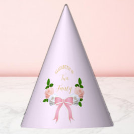 Gorro De Fiesta Dos cumpleaños floral Fancy Bow