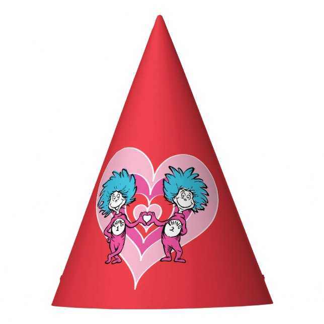 Gorro De Fiesta Dr. Seuss Valentine | Thing 1 Thing 2 (Anverso)