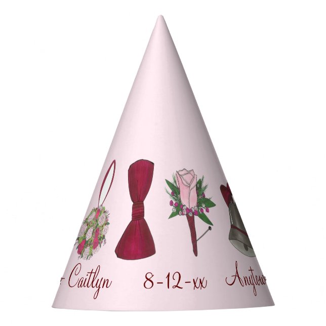 Gorro De Fiesta Ducha de novia de compromiso Boda personalizado (Anverso)