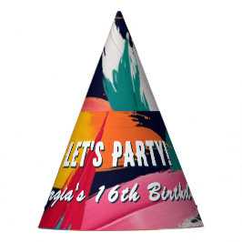 Gorro De Fiesta Efecto de pintura abstracto brillante de color per