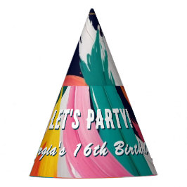 Gorro De Fiesta Efecto de pintura abstracto brillante de color per