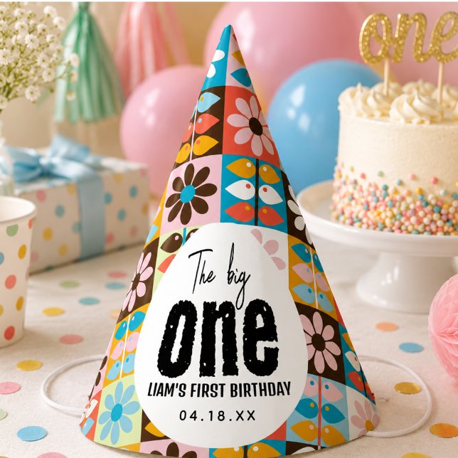 Gorro De Fiesta El cumpleaños número 1 de THE BIG One (The BIG One 1st Birthday Party Hat)