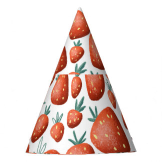 Gorro De Fiesta El fondo blanco de las fresas rojas es impecable