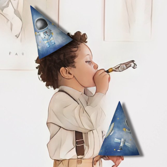 Gorro De Fiesta El niño astronauta espacial cohetes de estrella Cu (Subido por el creador)