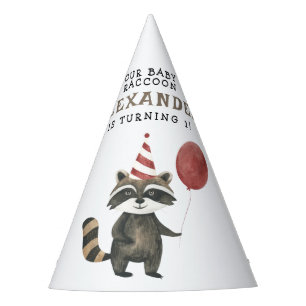 Gorro De Fiesta El primer cumpleaños de nuestro bebé mapache