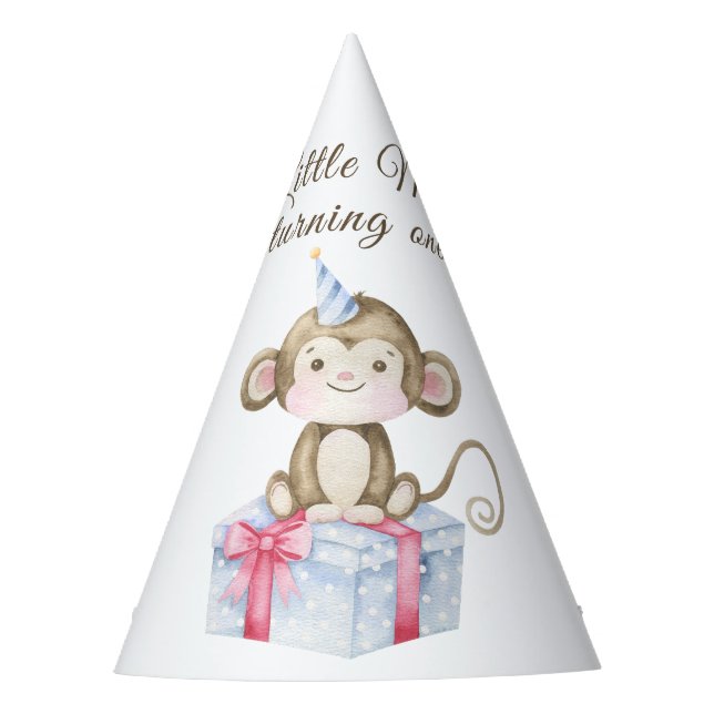 Gorro De Fiesta El primer cumpleaños de nuestro pequeño mono  (Anverso)
