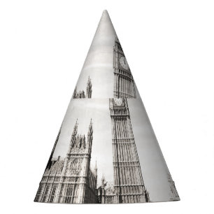 Gorro De Fiesta El viejo Londres, blanco y negro.