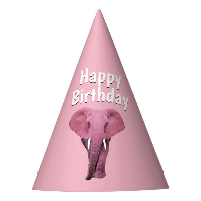 Gorro De Fiesta Elefante rosa (Anverso)
