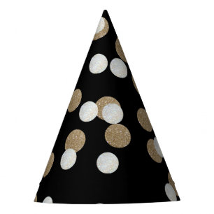 Gorro De Fiesta elegante y moderno Confetal de oro negro
