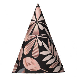 Gorro De Fiesta Elegantes hojas otoñales: Geométricas Pastel