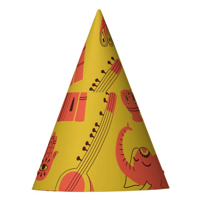 Gorro De Fiesta Elementos indios, cosecha cosecha a mano. (Anverso)