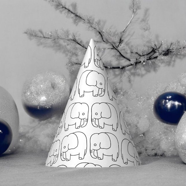 Gorro De Fiesta Elephant Personalizado (elephant cartoon Paper party hat, Kids,adults,party birthday hat,Baby Shower,wedding,celebration hat)