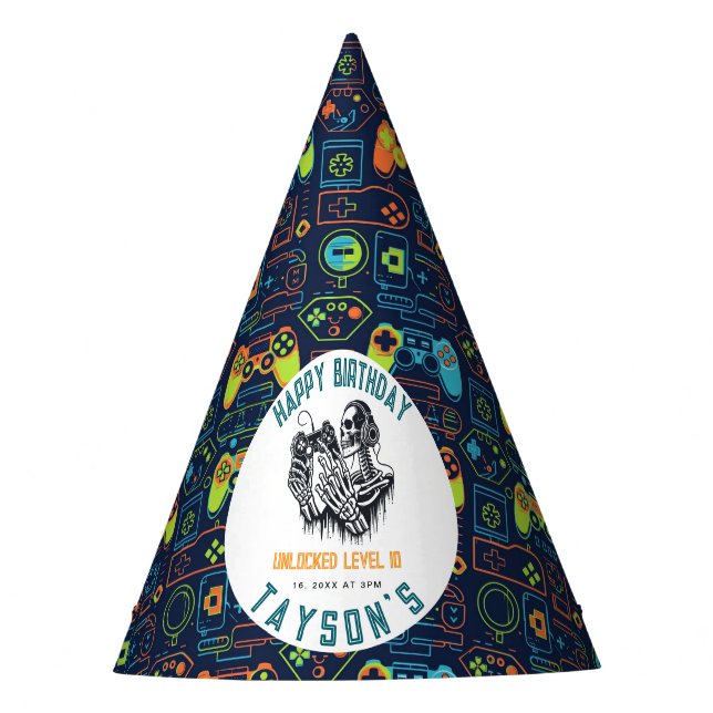Gorro De Fiesta Es Juego Activado Calavera – Cumpleaños de Videoju (Anverso)