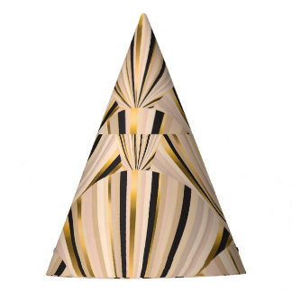 Gorro De Fiesta Escalas Art Deco: Glamour dorado geométrico