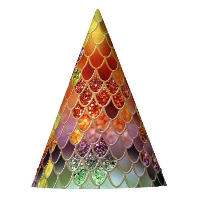 Gorro De Fiesta Escalas de Purpurina de sirena de verano #2 (Purpu (Anverso)