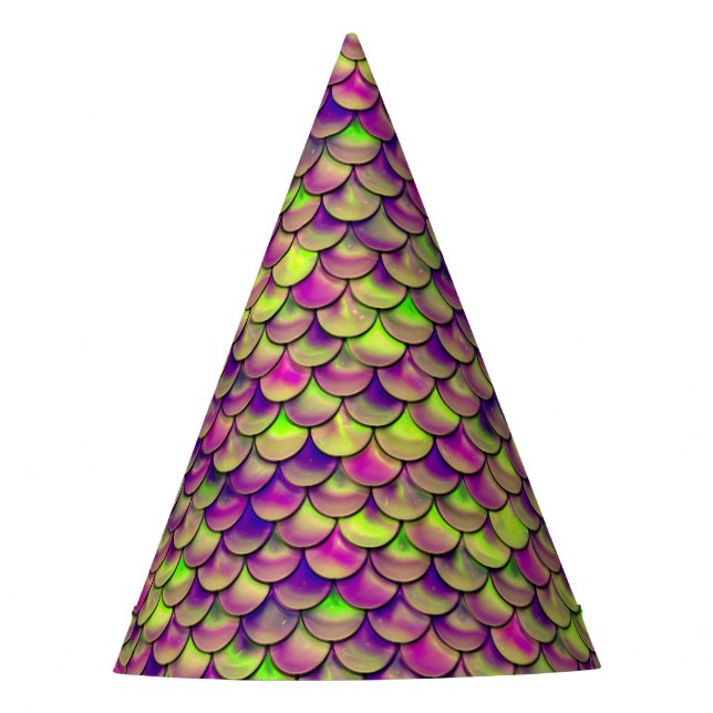 Gorro De Fiesta Escalas moradas y verdes (Anverso)