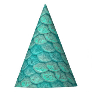 Gorro De Fiesta Escamas de Sirena Verde Marino Turquesa