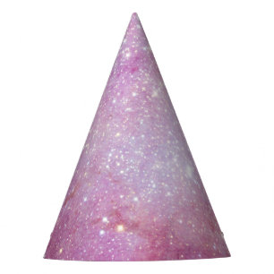 Gorro De Fiesta Espacio Estrellado Luz Rosa Estrellas Acuarela Gal