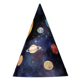 Gorro De Fiesta Espacio moderno de planetas de galaxia azul