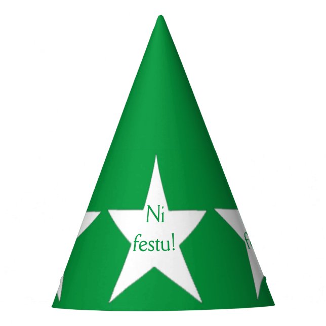Gorro De Fiesta Esperanto: Ni festu! is already in Spanish, it is  (Anverso)
