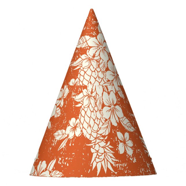 Gorro De Fiesta Espíritu Aloha: Armonía Hibiscus-Pineapple. (Anverso)