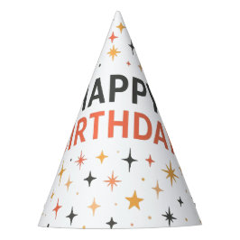 Gorro De Fiesta Estrella Fugaz Retro Moderna Feliz Cumpleaños