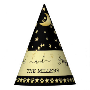 Gorro De Fiesta Estrellas de Navidades brillantes de oro, trapos d