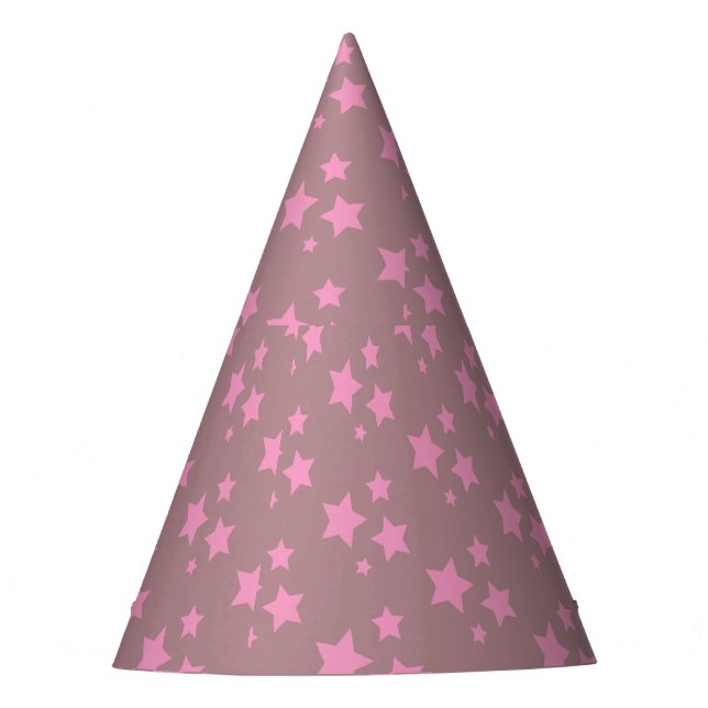 Gorro De Fiesta Estrellas rosadas Diseño moderno (Anverso)