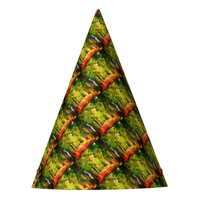 Gorro De Fiesta Eucalyptus Tree Lined Avenue Pointillism Art (Anverso)