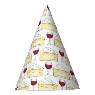 Gorro De Fiesta Evento benéfico de quesos con vidrio de vino rojo